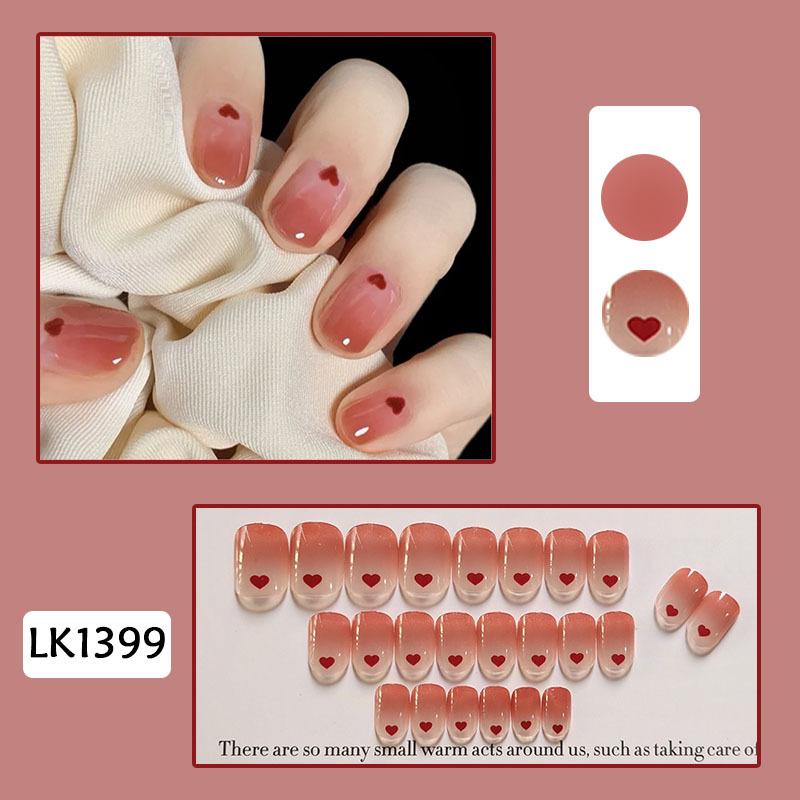 24Pcs Purple Bunny Design Full Coverage Press On Nails Artificial Removable Fake Nail Art Acrylic False Nails Finished