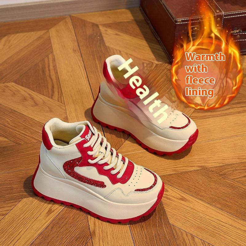 Autumn Genuine Leather Dad Shoes Casual Shoes for Women Forrest Gump Thick Sole Versatile Height-enhancing Retro Women's Shoes