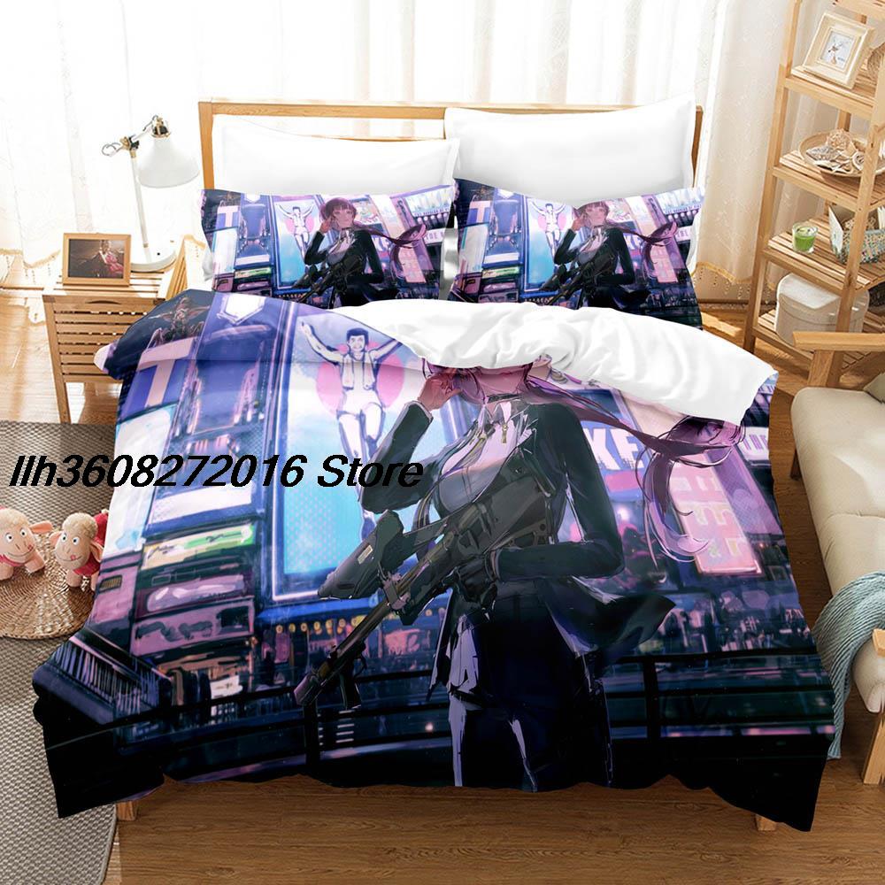 Comforter Kawaii Nikke Bedding Set Single Twin Full Queen King Size Bed Set Aldult Kid Bedroom Three-Piece Suits 3D Anime Bed Sheet S