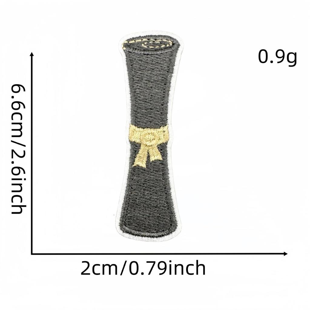 2025 Black Gold Graduation Embroidery Patch - Versatile Style Iron-on Flower