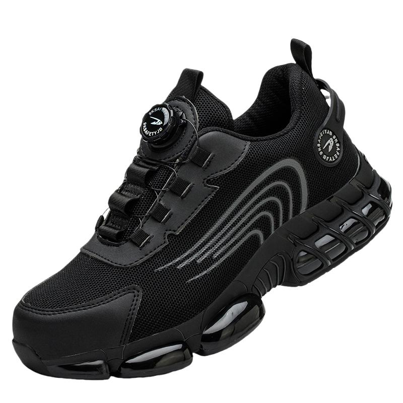 Light Breathable Sneaker Safety Shoes With Steel Toe Cap Anti-Piercing, Shock Absorbing Anti-Smash Design, Work Shoes For Men