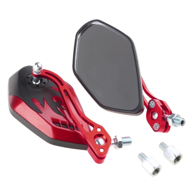Pairs of Distinctive Flame 8mm 10mm Rearview Side Mirror for Motorcycle Scooter Moped Bike