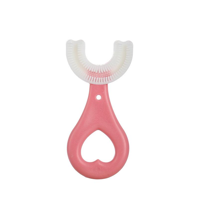 U-Shaped Silicone Toothbrush for Children, Soft Bristles, Ages 2+, Infant & Toddler Mouth-Held Design
