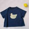 Kids' Summer Duck Print Cotton T-Shirt - Unisex Round Neck, Short Sleeve