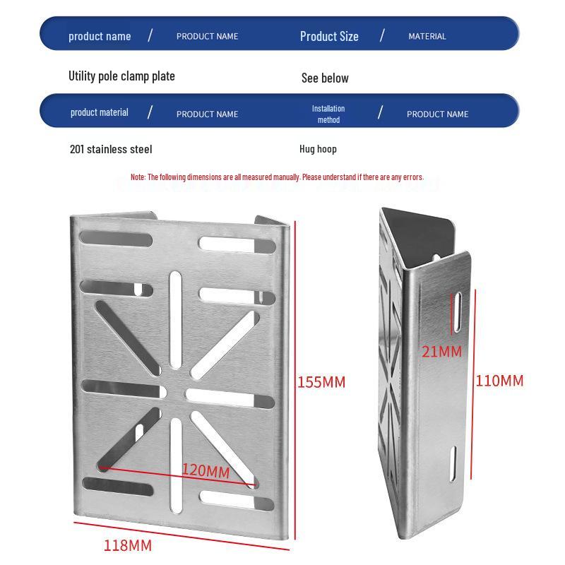 Stainless Steel Universal Monitor & Camera Pole Mount Clamp 201 Stainless Steel Mid Hugging Pole