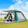 Quick-Open 3-4 Person Portable Camping Tent with Sunshade - Fully Automatic and No Assembly Required