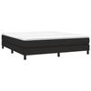 3144095 vidaXL Lit à sommier tapissier avec matelas Noir 180x200 cm Tissu