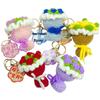 Handmade Knit Yarn Rose Flower Keychain Bag Accessory Gift