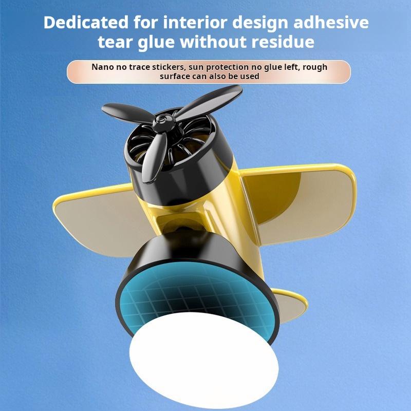 Car Solar Airplane Ornaments 360 Rotary Creative Car Center Console Powered Aircraft Ornaments Car Interior Decor Accessories