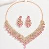 Latest Stylish Design Fancy Wedding Party Crystal Diamonds Necklace Jewellery Set for Women