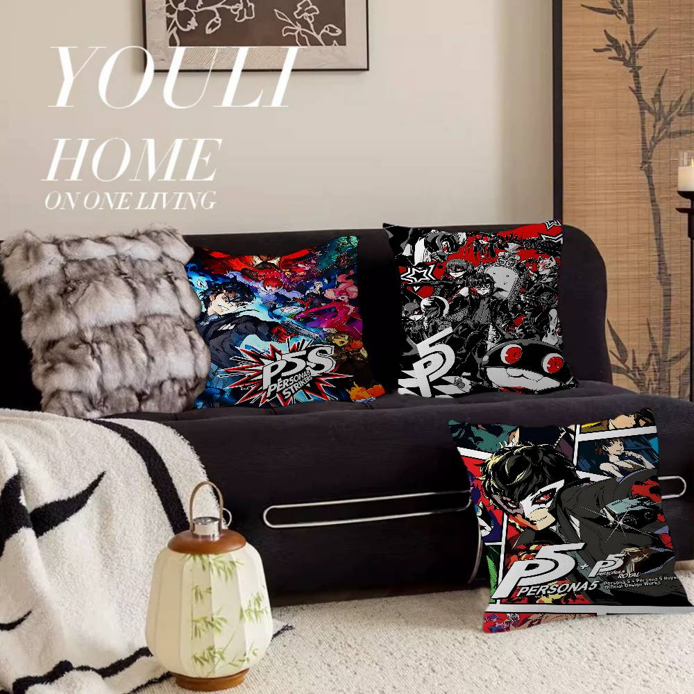 Hot Video Game Persona 5 Gaming Pillow Gifts Home Office Furnishings Bedroom Sofa Car Cushion Cover Case 45x45cm
