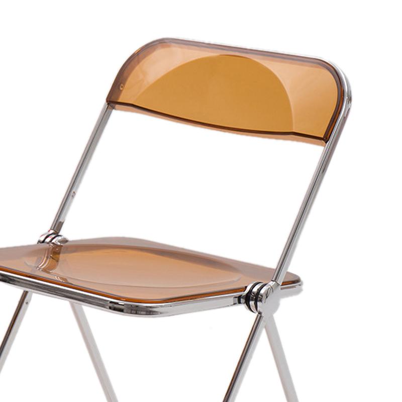 Acrylic Folding Chair Electroplated Silver Legs Folding Dining Chair Clothing Store Photograph