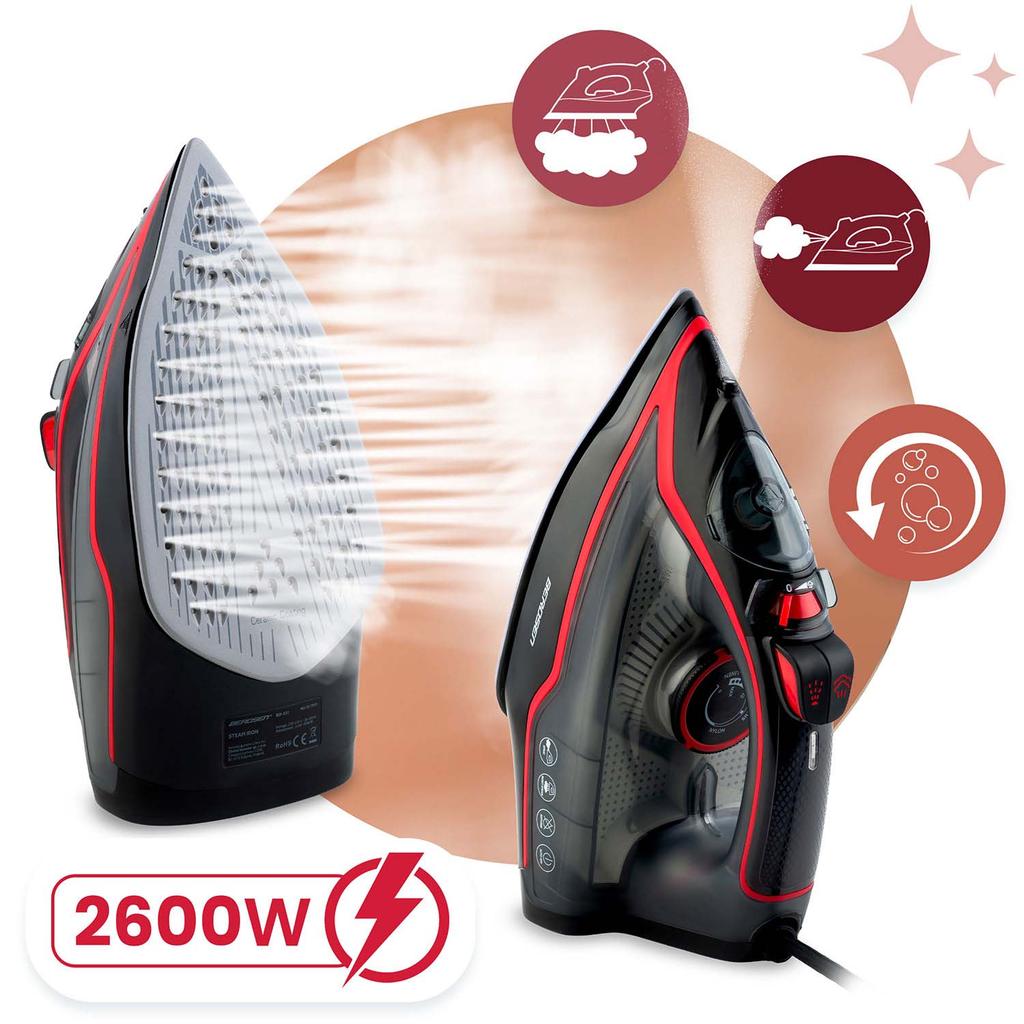 Steam Iron 2600W Berdsen Bd-331 Ceramic Coating Vertical Operation