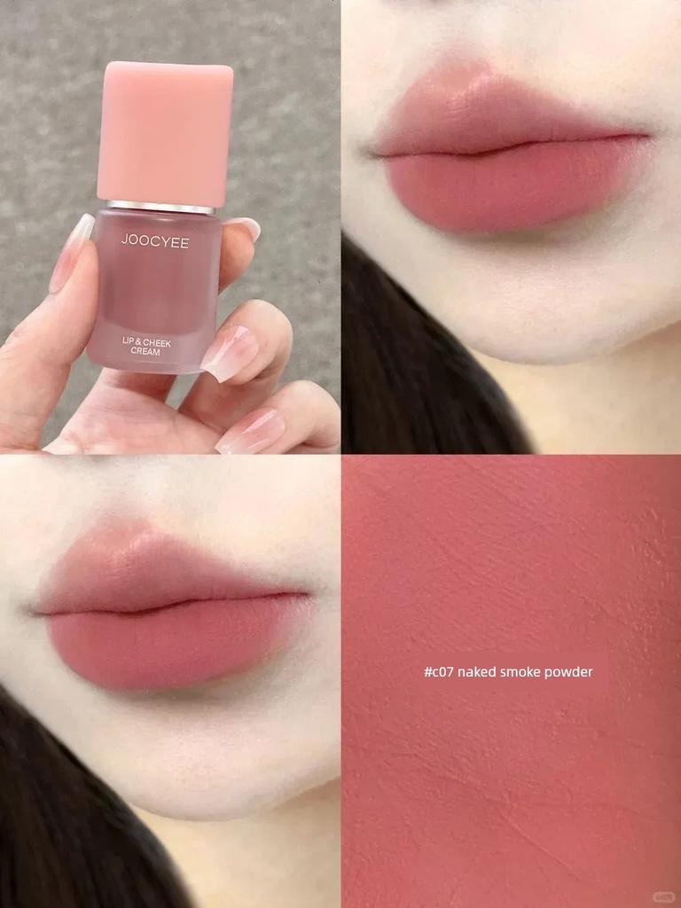 Create a Dreamy Vibe! Joocyee Multi-Use Lip Cream with a Velvet Mist Texture for Both Lips and Cheeks C06 Cinnamon Tea