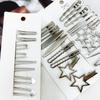 24 Piezas/Set Horquillas Metálicas Plateadas Y2K para Mujeres Niñas Pinza para el Cabello de Estrella Múltiples Estilos Pinza de Pato Sin Costuras Accesorios para el Cabello de Niñas