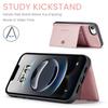 For iPhone 16e Case JEEHOOD J01 Retro Leather Phone Back Cover with Detachable Magnetic Card Holder
