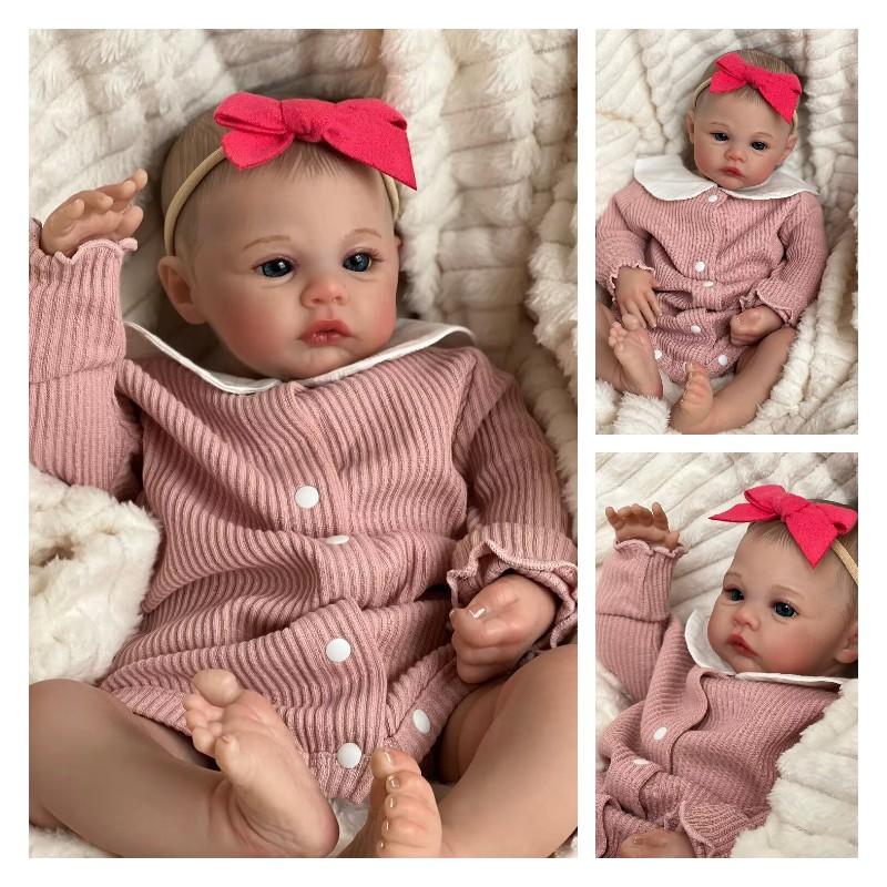 18in Reborn Simulation Doll Silica Gel Changing Toy Baby Bath Companion Kid Gift