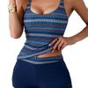 Tankini Split Swimsuit Women's Stripe Conservative Belly Print Women