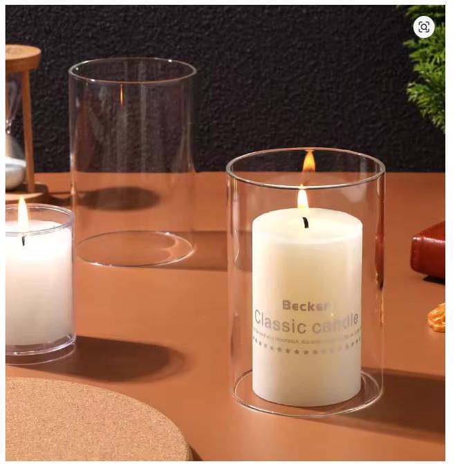 High Borosilicate Glass Windproof Candle Cover for Wedding Candelabra and Buddha Butter Lamp