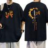 Anime Demon Slayer Rengoku Kyoujurou T Shirts Men Women Clothing Cotton Crewneck T-shirt Male Fashion Vintage Tshirt Streetwear