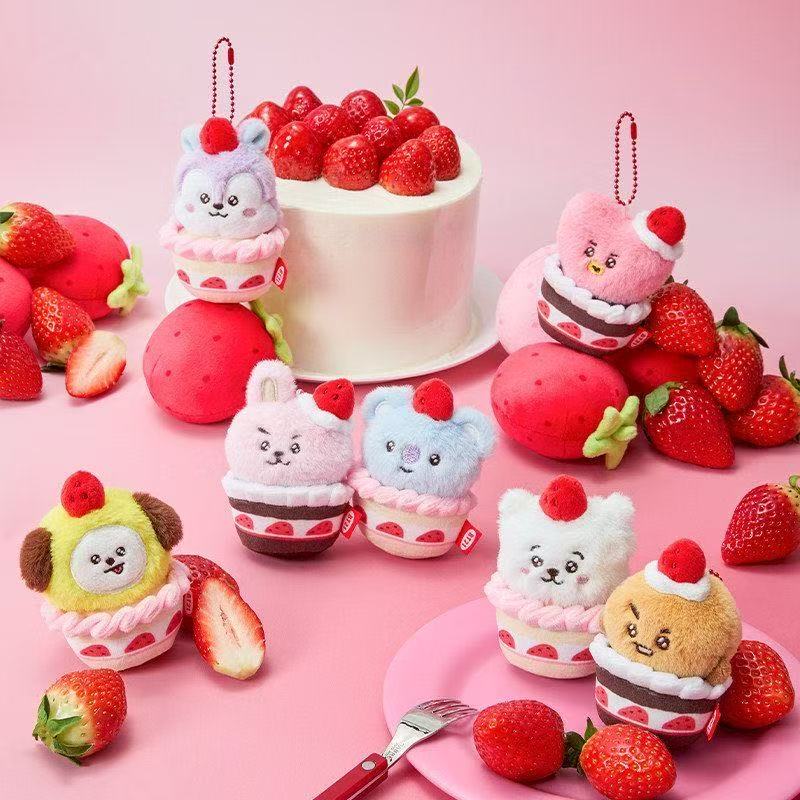 BTS BT21 Strawberry Party Series Plush Doll Kpop Plush Toy