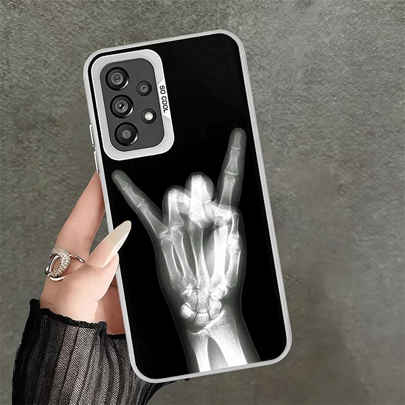 Funny X-Ray Hand Bones Shockproof Phone Case for Samsung A17 A16 A15 A14 A37 A57 A36 A56 A26 A35 A55 A25 A34 A54 A24 A13 A23 A33