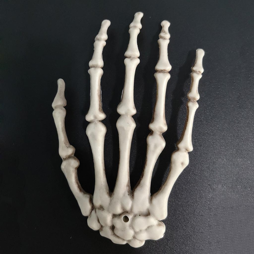 1 Pair Halloween Skeleton Hands Plastic Hand Skull Claw Skeleton Model Scary Bone Hands for Halloween Decoration Horror