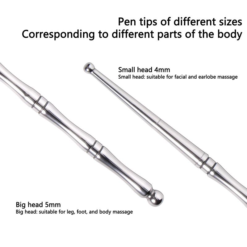 1 Stück Doppelkopf Akupunkturstift Gesichtsreflexzonenmassage Werkzeuge Edelstahl Triggerpunkt Massagegerät Werkzeug Tiefengewebe Massagegerät