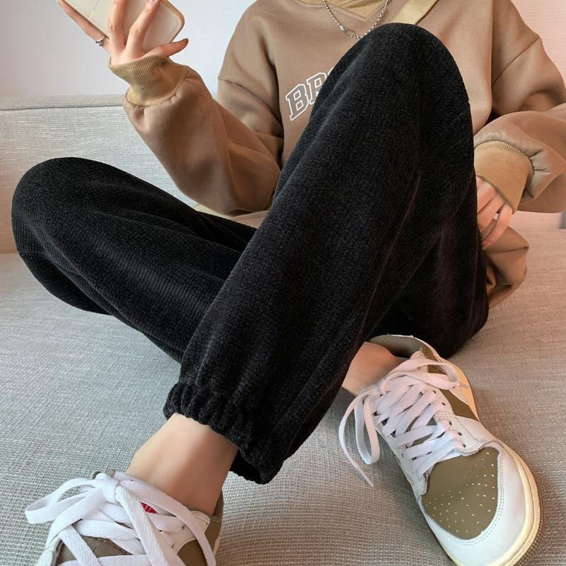 Chenier Wide-leg Pants Children's Autumn and Winter New Straight Casual Loose Leggings Sports Waffle Sweatpants