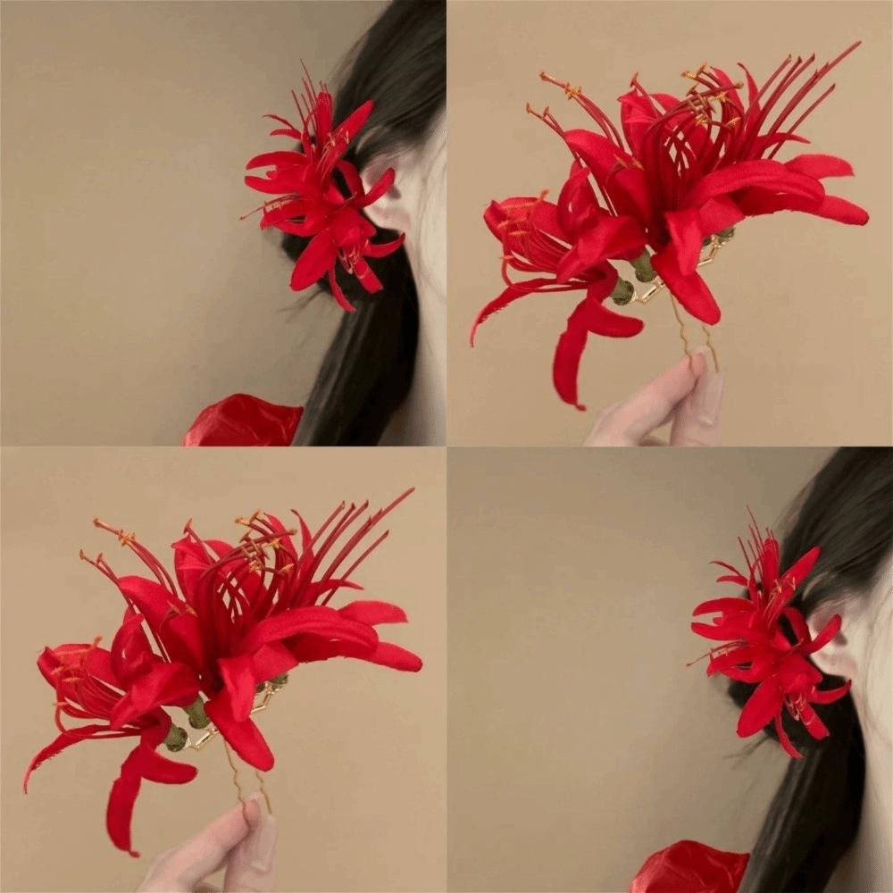 Fairy Simulation Flower Hairpins Bohemian Hanfu Hair Stick Elegant Thai Hair Fork  Female