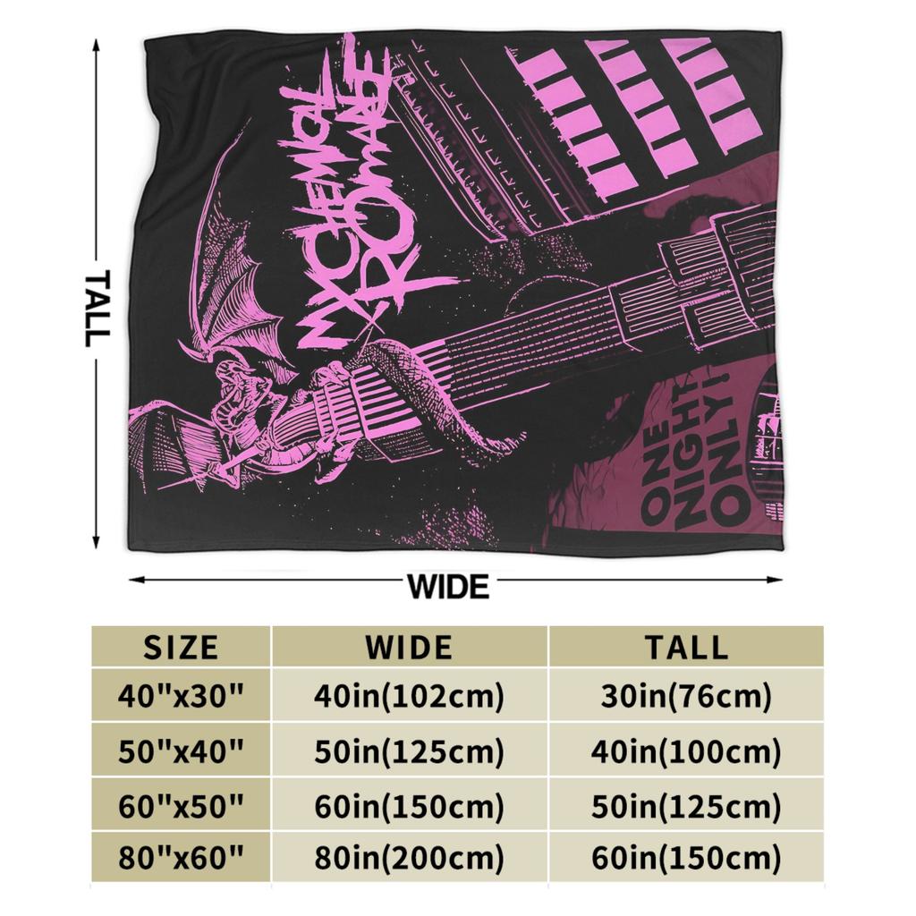 My Chemical Romance Band Flannel Blanket Autumn Super Soft Throw Blanket for Girls Boys Bedroom Novelty Bedspread Sofa Bed Cover