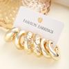 6pcs/Set European And American Classic Fashion C-Shaped Minimalist Earrings For Women's Daily Wear Gifts For Mothers Best Friend