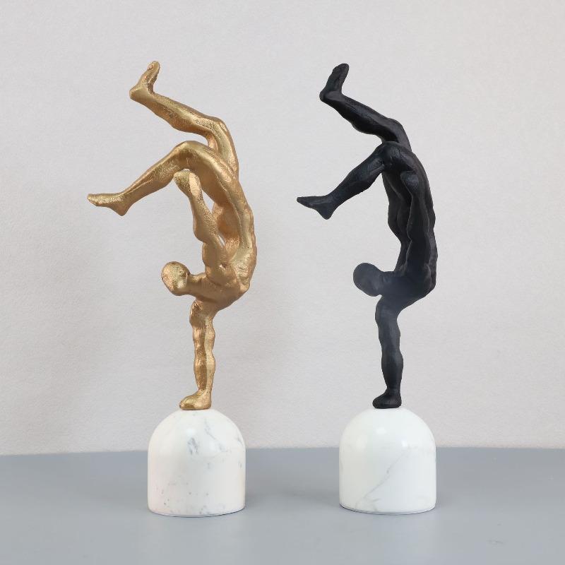 Inverted Figure Sculpture Desktop Decoration, Black Figure Metal Sculpture Decoration, Abstract Crafts, Modern Home Decoration