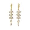 Light Luxury Geometric Zircon Water Drop Dangle Stud Earrings Women European American Daily Dating Jewelry Gift