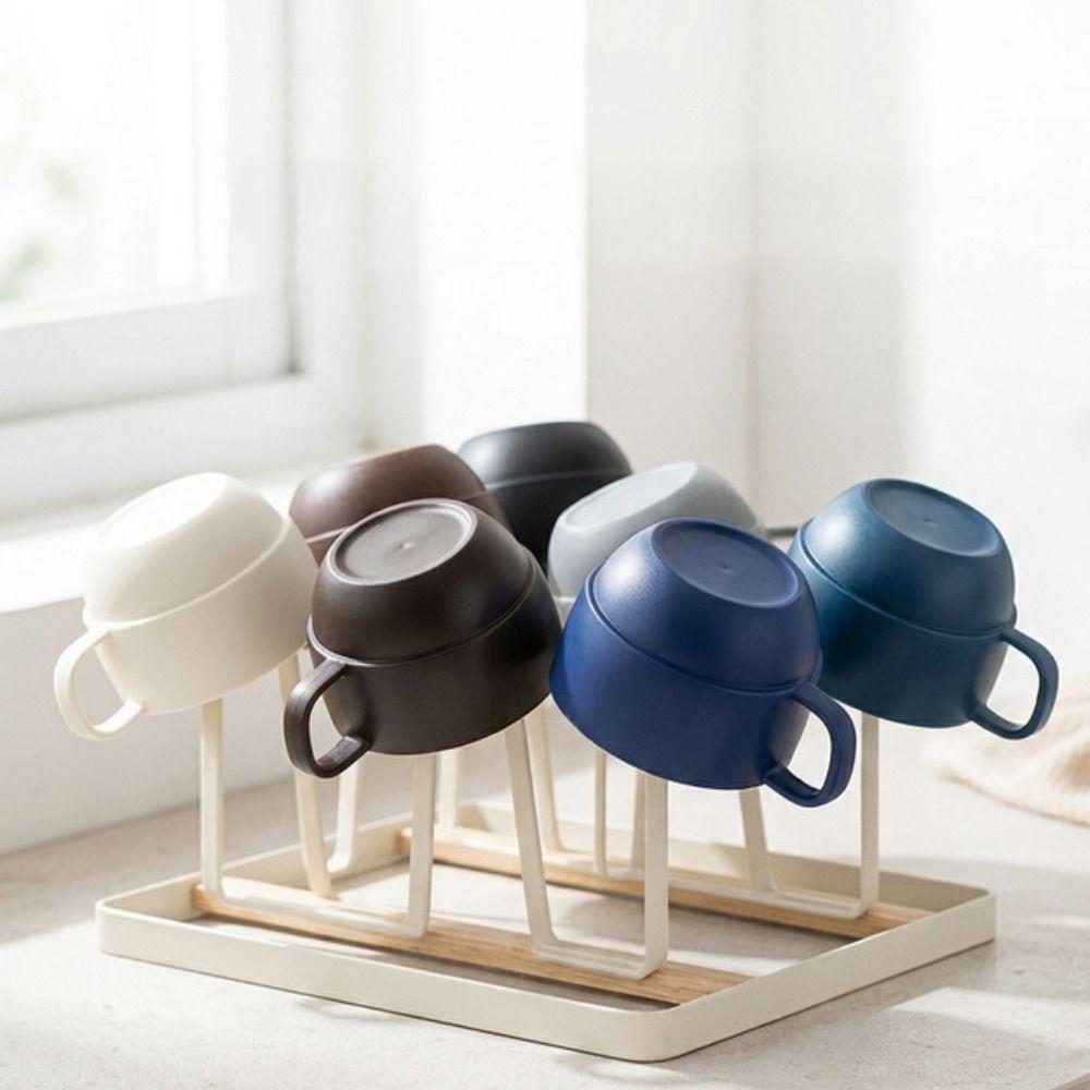 6PCS Unbreakable Camping Coffee Mug Microwave-safe Drink Cup Simple Plastic Coffee Cup Kindergarten