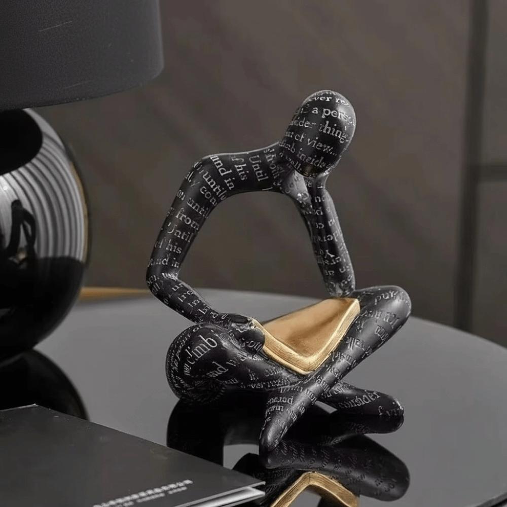 Kreative Harzkunst Paarfiguren Schwarz/Weiß Minimalistische Schreibtischskulpturen Nordischer Stil Schrankornamente Heimtischdekoration