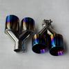 1Pair Car Accessories Glossy Blue Stainless Steels Dual Exhaust Tip Tailpipe Muffler Tip Exhaust System Auto Tools for All Car