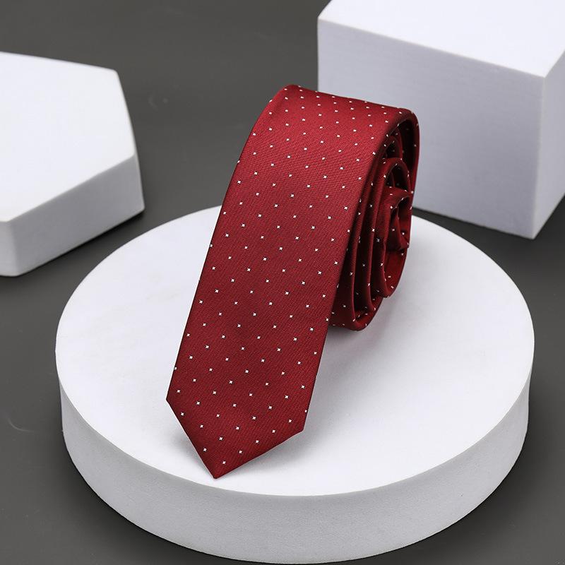 Version Coréenne Décontractée 5cm Hommes et Femmes Robe d'Affaires Marié Mariage Rayure Main Travail Étroit Paresseux Couleur Unie Cravate