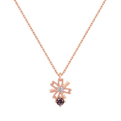 [92.5 Silver] A Bouquet of Love Flowers, a Wish for You, a 92.5 Silver Necklace (October Chrysanthemum Tourmaline)