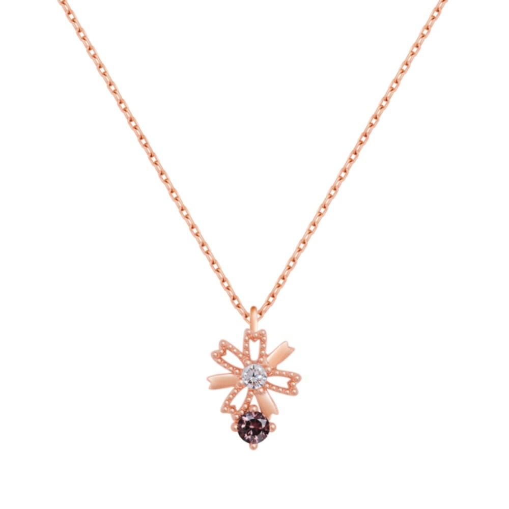 [92.5 Silver] A bouquet of love flowers, a wish for you, a 92.5 Silver necklace (October Chrysanthemum Tourmaline)