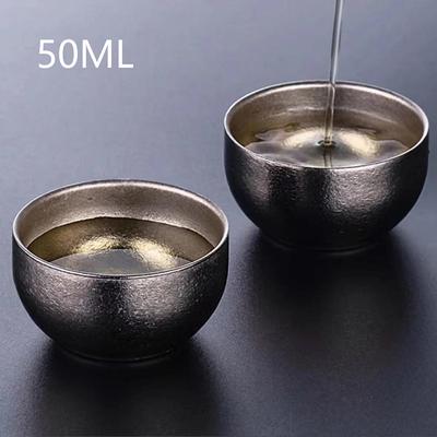 Titanyum Kupa Saf Titanyum Çay Fincanı Outdoor Kamp Taşınabilir Çay Seti Taşınabilir Saklama Ev Çift Katmanlı Haşlanma Önleyici Çay Kasesi
