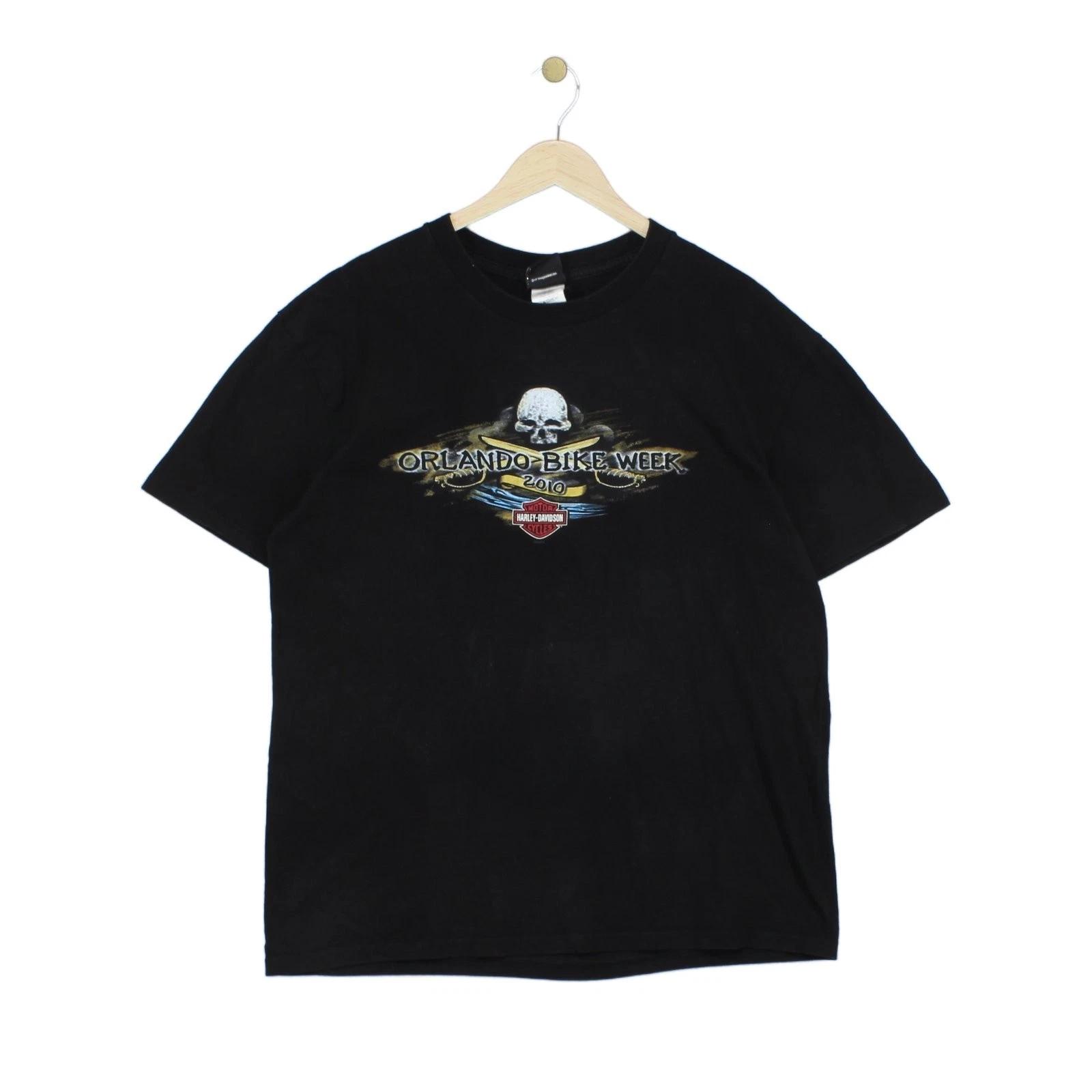 Vintage Harley Davidson T-Shirt Mens Size XL Black Biker Graphic Skull M