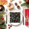 20pcs Disposable Napkins with Christmas Fruit Pattern Print for Wedding,Parties,and Daily Use for Thanksgiving Fall Christmas Table Decoration