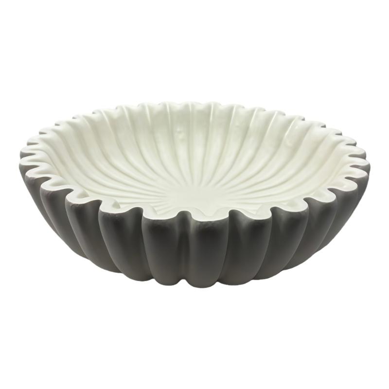 

Durable Resin Ruffled Decorative Tray for Entryway Storage Organizing Daily with Easy Clean Surfaces белый