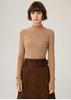 Women's Slim-Fit Long-Sleeve High-Collar Fine-Spun 100% Wool Base Layer Top