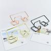 1pc Simple Iron Office Desktop Business Card Storage Box (Gold, Rose Gold, Black, Silvery)