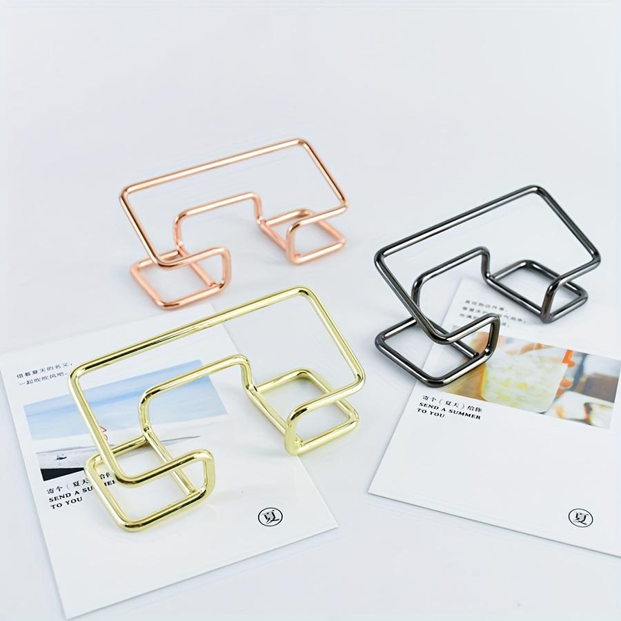 1pc Simple Iron Office Desktop Business Card Storage Box (Gold, Rose Gold, Black, Silvery)
