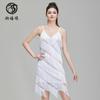 Prom sequins fringed Latin dress V-neck party dress performance dress stage performance competition dress