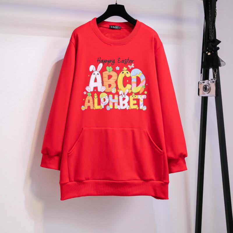 2025 Женский уютный свитшот с круглым вырезом большого размера - Осень/Зима Свободный крой, Повседневный японский и корейский стиль для студентов 3XL