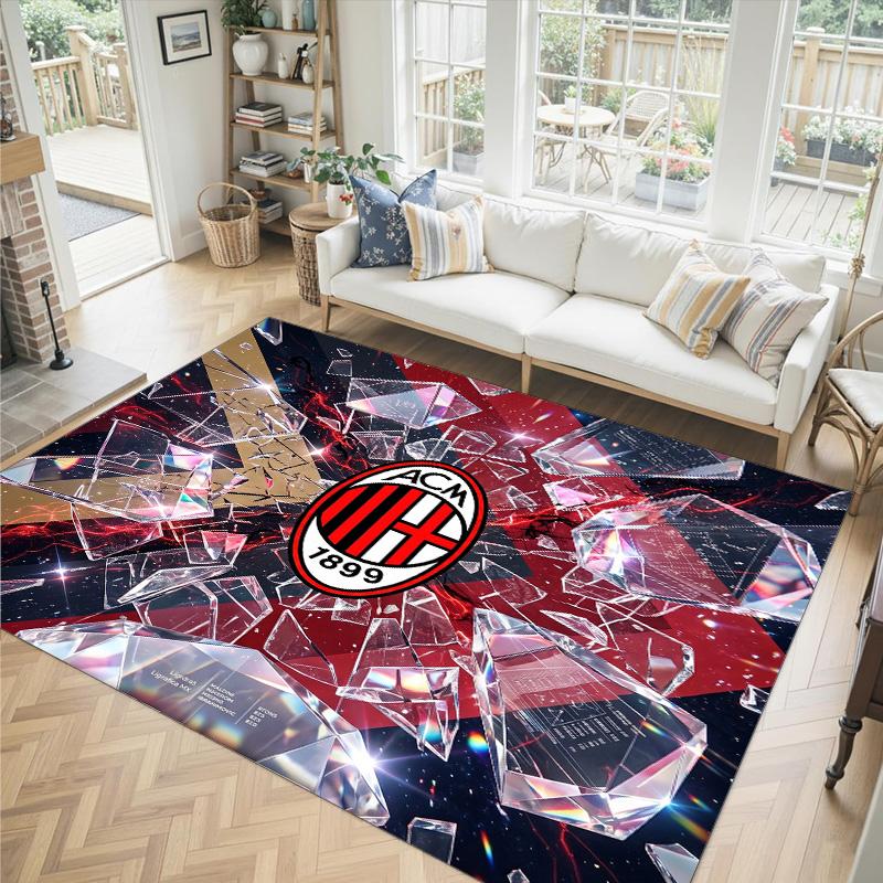 AC Milan Design Crystal Velvet Carpet Cozy Non?Slip Printed Rug For Bedroom Living Room Entrance